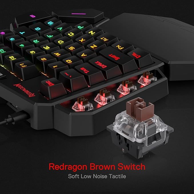 Redragon K585 DITI – Teclado Mecánico One - Handed con Switch Azul - MundoMixRedragon K585 DITI – Teclado Mecánico One - Handed con Switch Azul