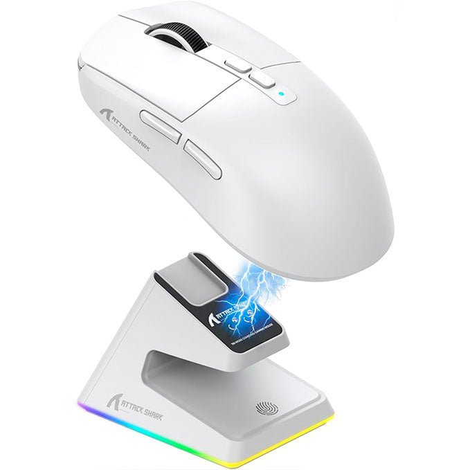 ATTACK SHARK X6 – Ratón Gaming Superlight de 49g con Base de Carga Magnética - MundoMixATTACK SHARK X6 – Ratón Gaming Superlight de 49g con Base de Carga Magnética