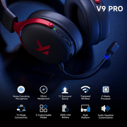 MCHOSE V9 PRO - Auriculares inalámbricos para juegos 7.1 - MundoMixMCHOSE V9 PRO - Auriculares inalámbricos para juegos 7.1