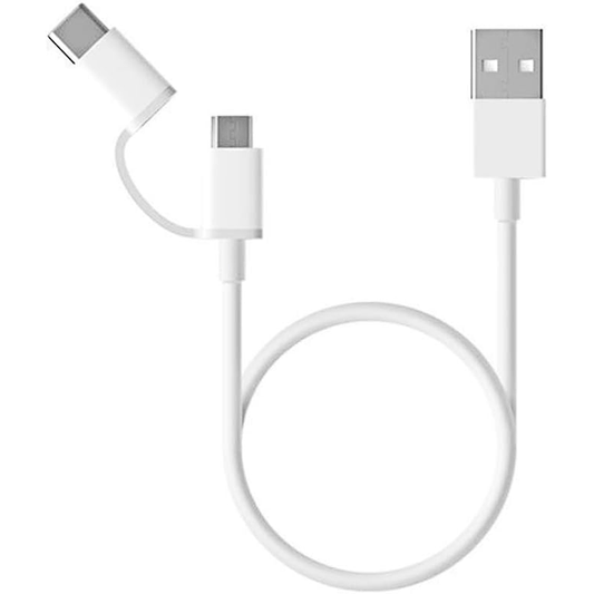 Xiaomi Cable - Adaptador MicroUSB a USB - C 30cm - MundoMixXiaomi Cable - Adaptador MicroUSB a USB - C 30cm